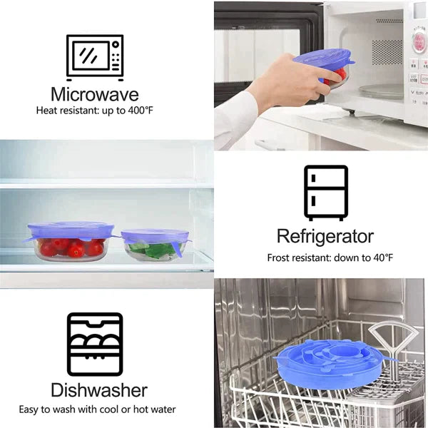 ECOVER™ - REUSABLE STRETCH & SEAL SILICONE LIDS (6 PCS./SET)